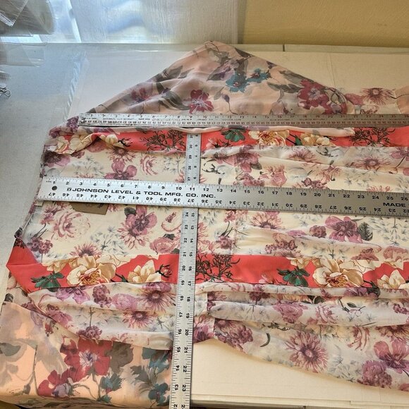 Kori Womens Pink Floral Kimono Maxi Open Front Dress Cover Up Top NWT Large - Picture 8 of 11